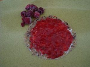 Raw Breakfast Bread With Raw Coconut Butter and Raspberry Jam