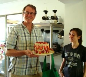Steve With Watermelon Cake